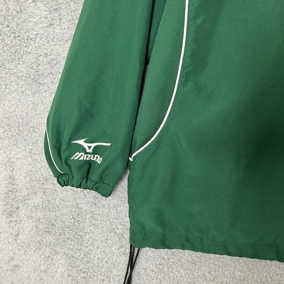 Mizuno Track Jacket Mens XL Green Running 1/4 Zip Lined Pockets Vented Back - Picture 15 of 16